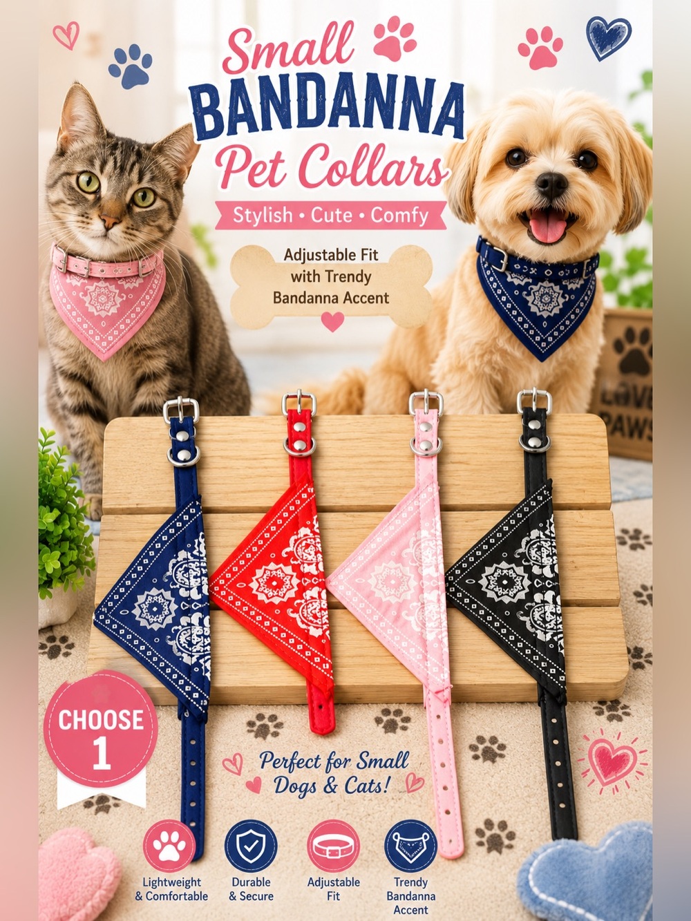 Bandanna Pet Collar - Small